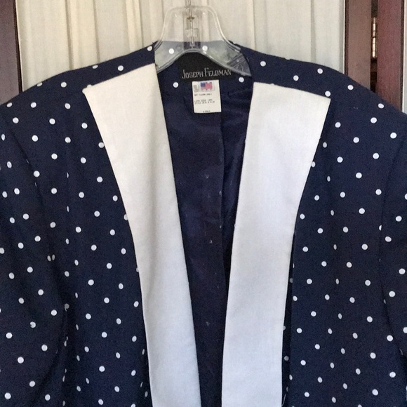 Vtg Joseph Feldman dot’s jacket blazer Sz 18W NEW! - Picture 6 of 7